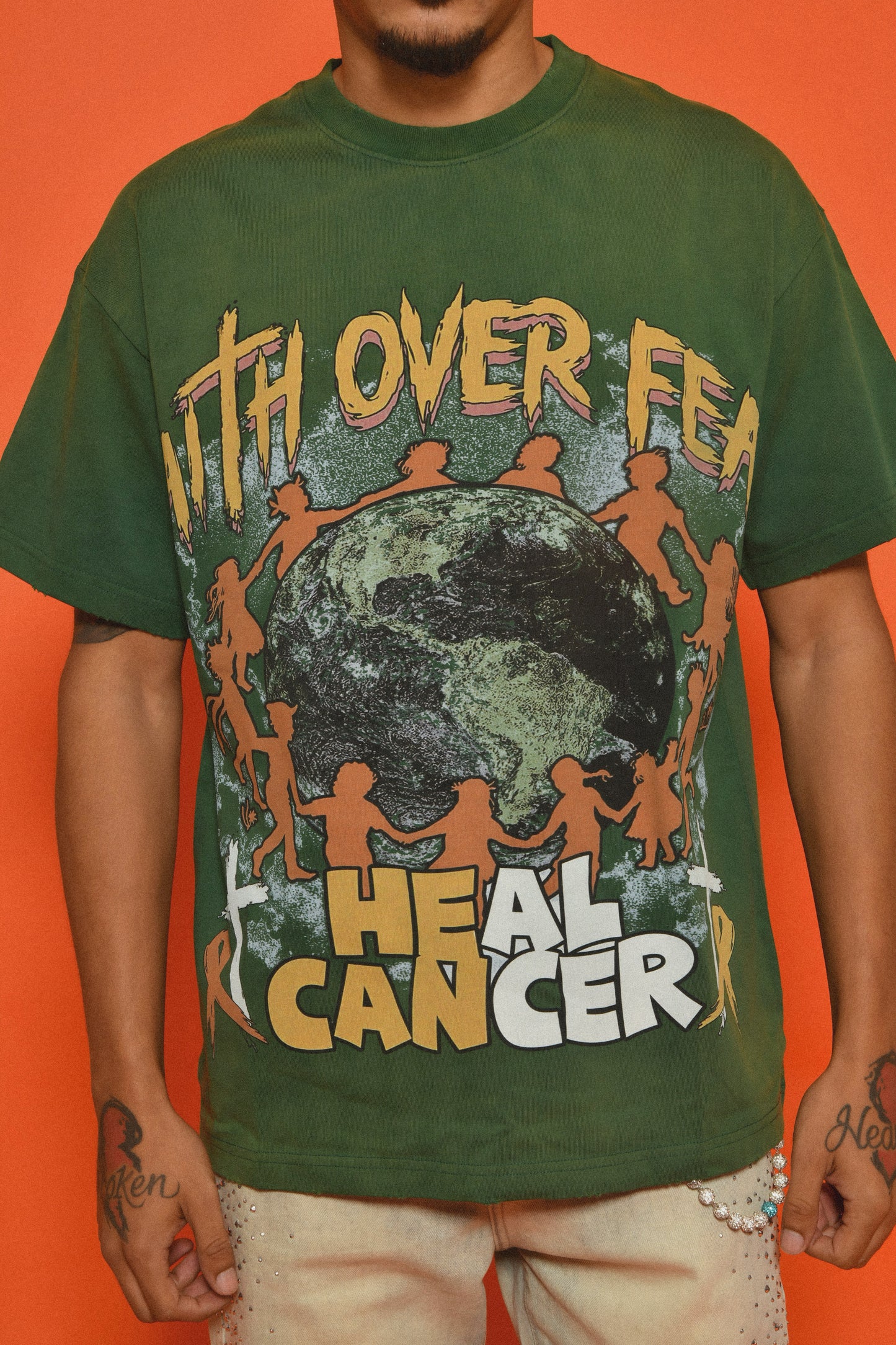 Faith Over Fear- Heal Cancer (Green)